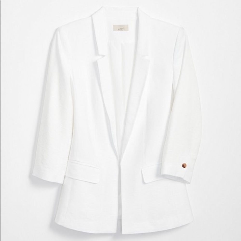 3/4 Sleeve White LOFT Blazer Size 4